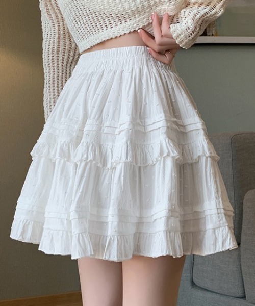 GORGE（ゴージ）の「《ふんわりフリル×ドビーコットン》レディース ミニスカパン 美脚見え 春夏秋（スカート・レディース・オフホワイト/ブラック・F）」の21枚目の写真