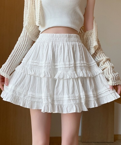 GORGE（ゴージ）の「《ふんわりフリル×ドビーコットン》レディース ミニスカパン 美脚見え 春夏秋（スカート・レディース・オフホワイト/ブラック・F）」の22枚目の写真