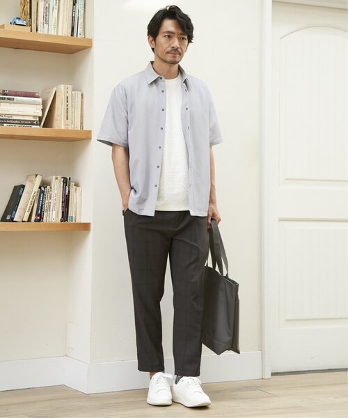 ikka(イッカ)の「【吸水速乾】イージーケア半袖シャウター(シャツ/ブラウス・メンズ・ブルー/ネイビー/ベージュ・M/L/XL/S)」の8枚目の写真