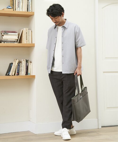ikka(イッカ)の「【吸水速乾】イージーケア半袖シャウター(シャツ/ブラウス・メンズ・ブルー/ネイビー/ベージュ・M/L/XL/S)」の9枚目の写真