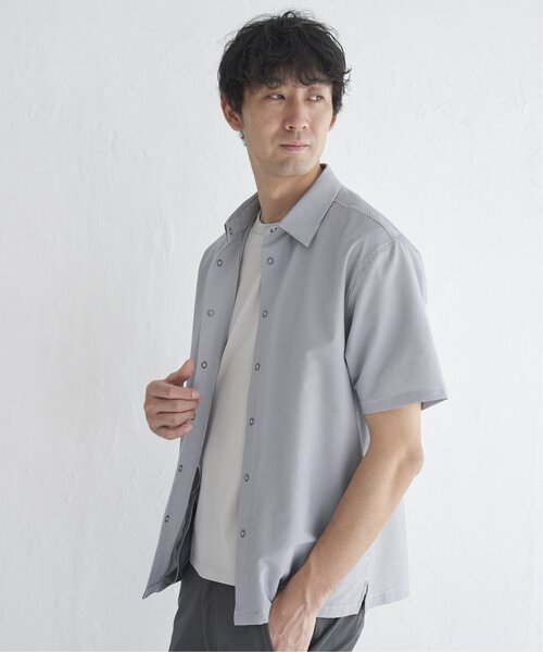 ikka(イッカ)の「【吸水速乾】イージーケア半袖シャウター(シャツ/ブラウス・メンズ・ブルー/ネイビー/ベージュ・M/L/XL/S)」の11枚目の写真