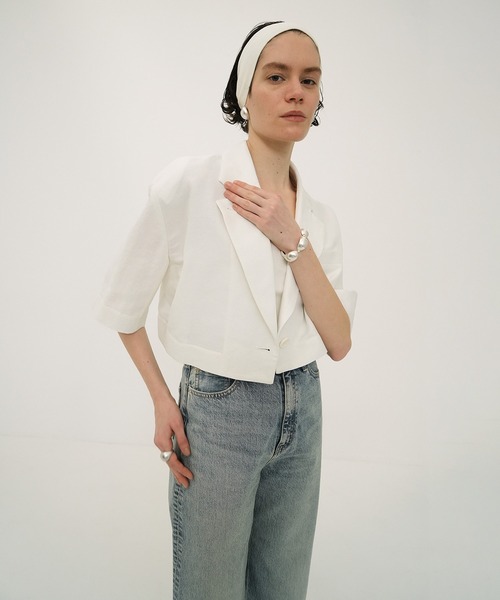 ジャケット・アウター CLANE DAD CROPPED TAILORED JACKET セール】DAD CROPPED TAILORED JACKET（テーラードジャケット