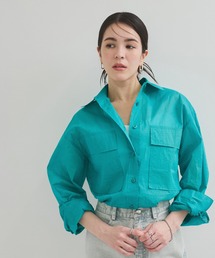 新品⭕️タグ付き　アダムエロペ　麻100% 長袖シャツ　ネイビー　42 リネン 新品⭕️タグ付きアダムエロペ麻100% 長袖シャツネイビー42 リネン