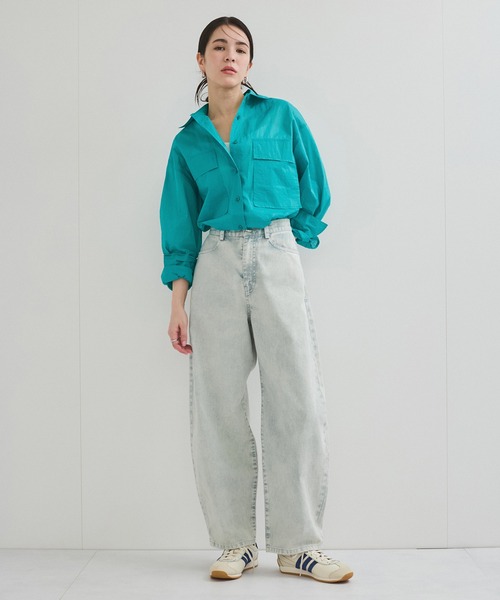le cercle ADAM ET ROPE'(ルセルクルアダムエロペ)の「コットンオーガンジーシャツ(シャツ/ブラウス・レディース・ブラック/ブラウン/ターコイズブルー/キナリ・FREE)」の9枚目の写真