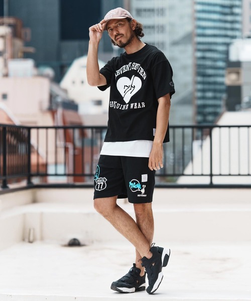 seventy seven(セブンティセブン)の「mt9665-middle onz over size S-S t-shirts(heartGW) Tシャツ(Tシャツ/カットソー・メンズ・ホワイト/スモークピンク/ブラック/グレイッシュブルー・S/M/L/XL)」の19枚目の写真