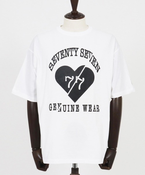 seventy seven(セブンティセブン)の「mt9665-middle onz over size S-S t-shirts(heartGW) Tシャツ(Tシャツ/カットソー・メンズ・ホワイト/スモークピンク/ブラック/グレイッシュブルー・S/M/L/XL)」の21枚目の写真