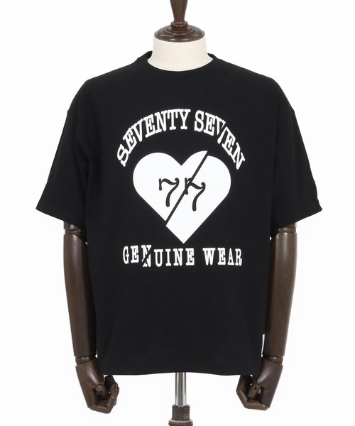 seventy seven(セブンティセブン)の「mt9665-middle onz over size S-S t-shirts(heartGW) Tシャツ(Tシャツ/カットソー・メンズ・ホワイト/スモークピンク/ブラック/グレイッシュブルー・S/M/L/XL)」の22枚目の写真