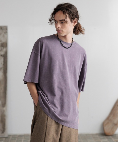 HARE（ハレ）の「ピグメントバックプリントカットソー(HARE)（Tシャツ/カットソー・メンズ・カーキ/ブラック/グレー/パープル/ブルー/レッド・SMALL/MEDIUM）」の20枚目の写真