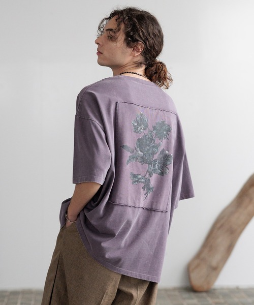 HARE（ハレ）の「ピグメントバックプリントカットソー(HARE)（Tシャツ/カットソー・メンズ・カーキ/ブラック/グレー/パープル/ブルー/レッド・SMALL/MEDIUM）」の22枚目の写真