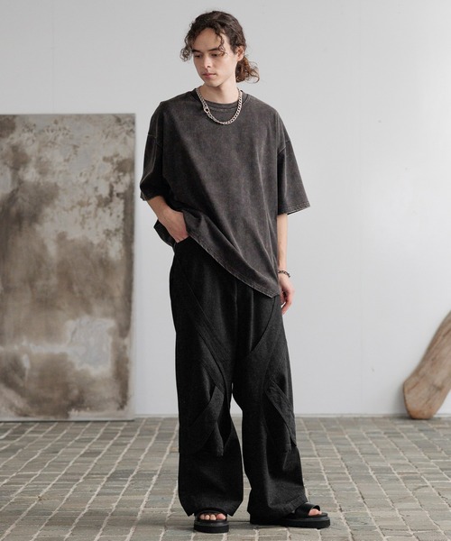 HARE（ハレ）の「ピグメントバックプリントカットソー(HARE)（Tシャツ/カットソー・メンズ・カーキ/ブラック/グレー/パープル/ブルー/レッド・SMALL/MEDIUM）」の9枚目の写真