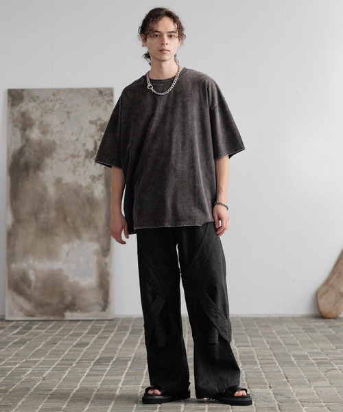 HARE（ハレ）の「ピグメントバックプリントカットソー(HARE)（Tシャツ/カットソー・メンズ・カーキ/ブラック/グレー/パープル/ブルー/レッド・SMALL/MEDIUM）」の7枚目の写真