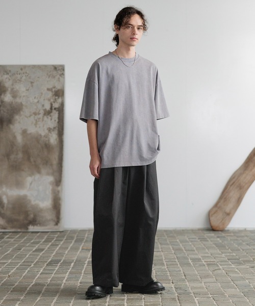 HARE（ハレ）の「ピグメントバックプリントカットソー(HARE)（Tシャツ/カットソー・メンズ・カーキ/ブラック/グレー/パープル/ブルー/レッド・SMALL/MEDIUM）」の10枚目の写真