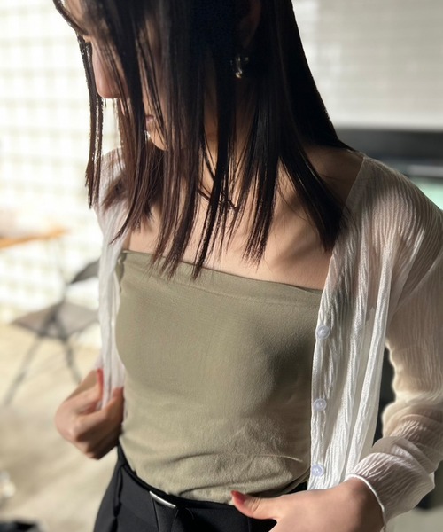 Kotoe（コトエ）の「キャミソール ブラトップ カップ付き（キャミソール・レディース・ブラック/カーキ/グレー/ホワイト/ピンク・FREE）」の16枚目の写真