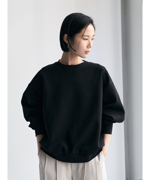 Brown&Street(ブラウンアンドストリート)の「ボリュームスリーブポンチトップス(スウェット・レディース・ブラック/オフホワイト・FREE)」の11枚目の写真