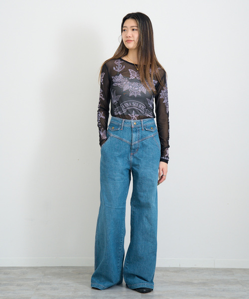 JOINT WORKS(ジョイントワークス)の「ANNA SUI NYC/アナスイエヌワイシー/タトゥーグラフィックシアートップ(Tシャツ/カットソー・レディース・イエロー/ベージュ/ブラック・FREE)」の6枚目の写真