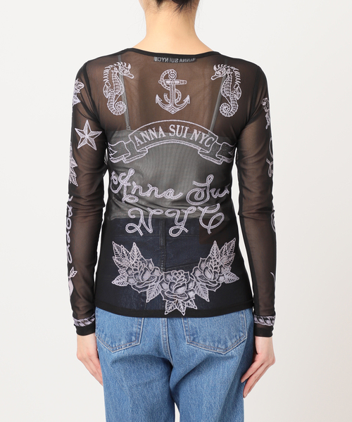 JOINT WORKS(ジョイントワークス)の「ANNA SUI NYC/アナスイエヌワイシー/タトゥーグラフィックシアートップ(Tシャツ/カットソー・レディース・イエロー/ベージュ/ブラック・FREE)」の9枚目の写真
