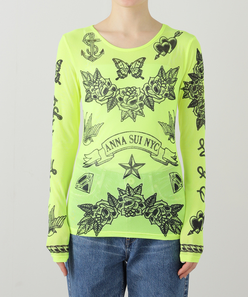 JOINT WORKS(ジョイントワークス)の「ANNA SUI NYC/アナスイエヌワイシー/タトゥーグラフィックシアートップ(Tシャツ/カットソー・レディース・イエロー/ベージュ/ブラック・FREE)」の19枚目の写真