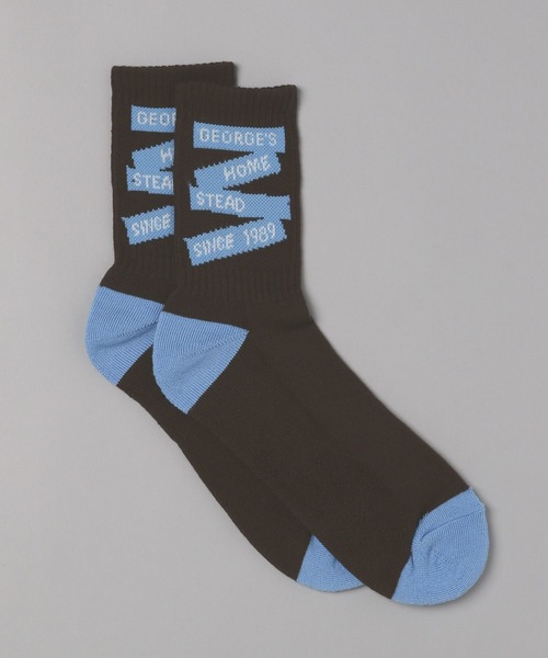 GEORGE'S（ジョージズ）の「ラインロゴソックス（23～25cm／26～28cm）（ソックス/靴下・メンズ・ホワイト系/ブラウン系・23-25/26-28）」の12枚目の写真