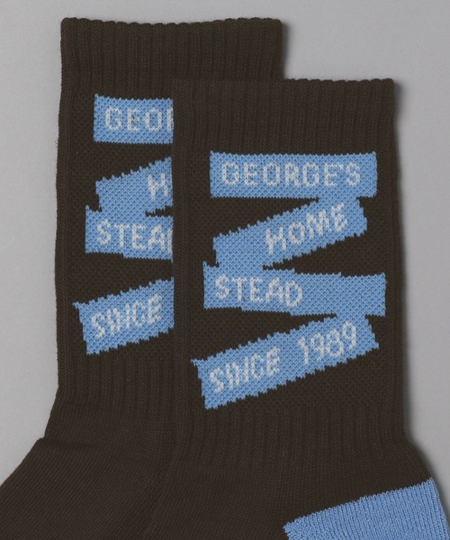 GEORGE'S（ジョージズ）の「ラインロゴソックス（23～25cm／26～28cm）（ソックス/靴下・メンズ・ホワイト系/ブラウン系・23-25/26-28）」の13枚目の写真