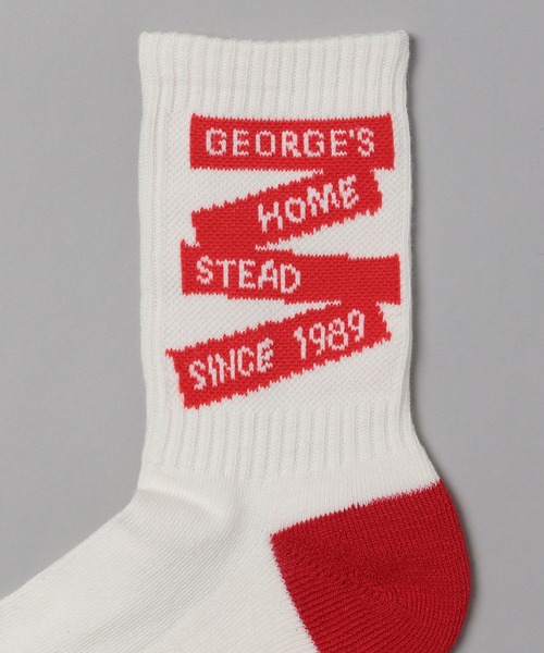 GEORGE'S（ジョージズ）の「ラインロゴソックス（23～25cm／26～28cm）（ソックス/靴下・メンズ・ホワイト系/ブラウン系・23-25/26-28）」の8枚目の写真