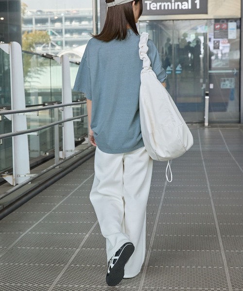 TURNTIDE*日本未入荷 メタルデザイン/ショルダーパッド Tシャツ ヴィンテージ加工 ピグメント メタルロゴプリント オーバー