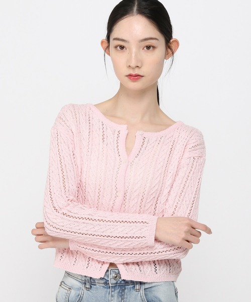 ALAND（エーランド）の「3.3Field Trip／ニットカーディガン（カーディガン/ボレロ・レディース・ベビーピンク/アイボリー・FREE）」の15枚目の写真