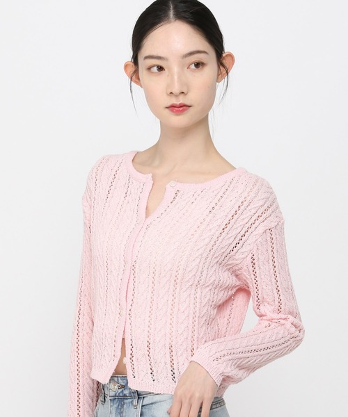 ALAND（エーランド）の「3.3Field Trip／ニットカーディガン（カーディガン/ボレロ・レディース・ベビーピンク/アイボリー・FREE）」の16枚目の写真