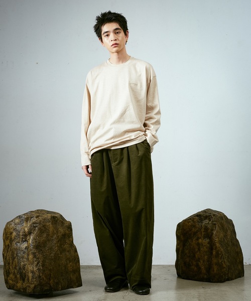 Dulcamara（ドゥルカマラ）の「バルーンロンT（Tシャツ/カットソー・メンズ・グレイッシュベージュ/ブラック/チャコールグレー・0/1）」の9枚目の写真