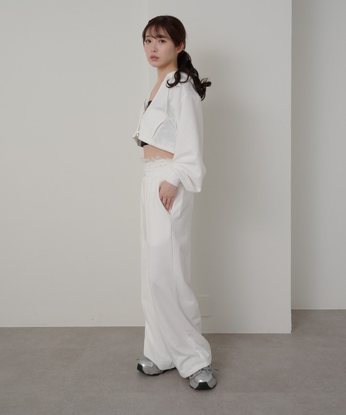 RAY CASSIN（レイカズン）の「【セットアイテム/セットアップ対応】ウエストレースレイヤードスウェットパンツ（スウェットパンツ・レディース・グレー/ホワイト/ブラック系その他2/ホワイト系その他・FREE/L）」の9枚目の写真