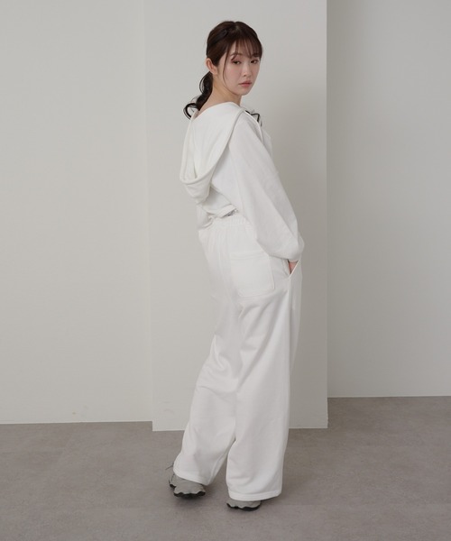 RAY CASSIN（レイカズン）の「【セットアイテム/セットアップ対応】ウエストレースレイヤードスウェットパンツ（スウェットパンツ・レディース・グレー/ホワイト/ブラック系その他2/ホワイト系その他・FREE/L）」の10枚目の写真