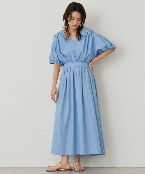Vギャザーワンピース（ワンピース）｜LOUNGEDRESS（ラウンジ