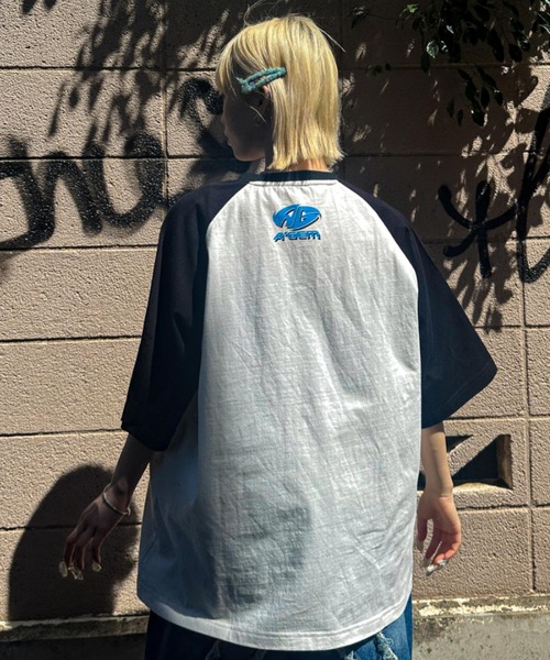 A'gem(エージェム)の「A'GEM/9 × .kom 『A'gem/エージェム』 ラグラン半袖Tシャツ(Tシャツ/カットソー・メンズ・ブラック/ホワイト/ライトグレー・FREE)」の17枚目の写真