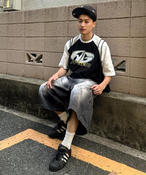 A'gem(エージェム)の「A'GEM/9 × .kom 『A'gem/エージェム』 ラグラン半袖Tシャツ(Tシャツ/カットソー・メンズ・ブラック/ホワイト/ライトグレー・FREE)」の21枚目の写真