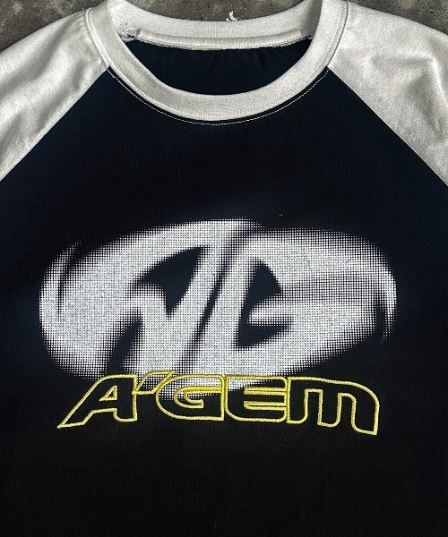 A'gem(エージェム)の「A'GEM/9 × .kom 『A'gem/エージェム』 ラグラン半袖Tシャツ(Tシャツ/カットソー・メンズ・ブラック/ホワイト/ライトグレー・FREE)」の9枚目の写真