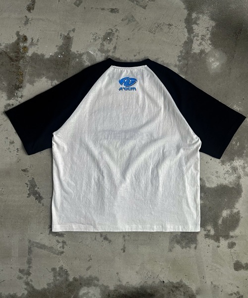 A'gem(エージェム)の「A'GEM/9 × .kom 『A'gem/エージェム』 ラグラン半袖Tシャツ(Tシャツ/カットソー・メンズ・ブラック/ホワイト/ライトグレー・FREE)」の4枚目の写真