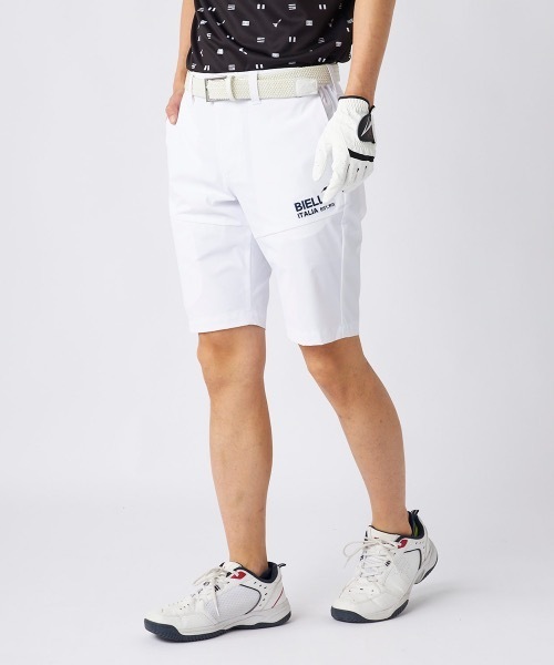 FR2 GOLF エフアールツー ゴルフ ショートパンツ ホワイト FR2 - エフアールツー ナイロンハーフパンツ 白×黒 裏地メッシュ