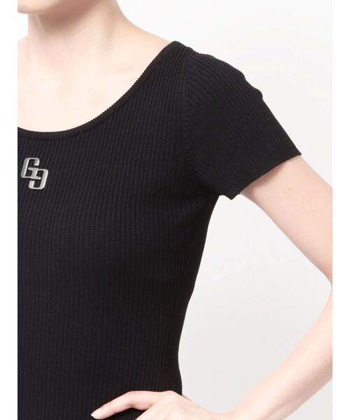 GYDA(ジェイダ)の「GGプレートハーフスリーブLONGニットワンピース(ワンピース・レディース・グレー/ブラック・FREE)」の6枚目の写真