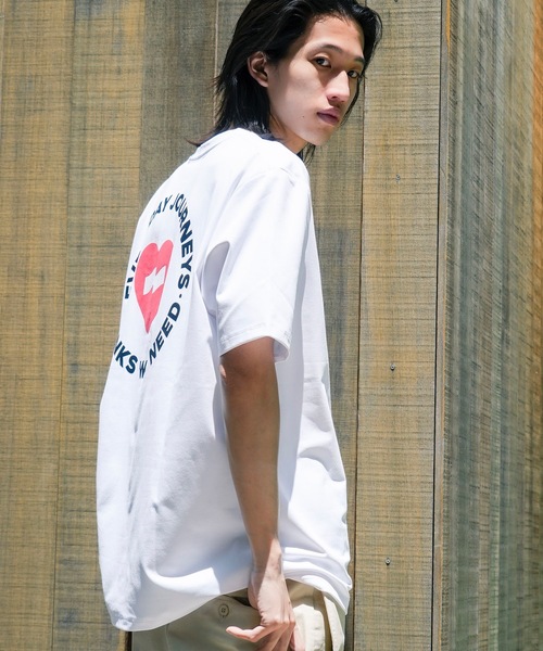 BANKS（バンクス）の「DESIGN TEE/BANKS JOURNAL(バンクスジャーナル)ハートプリント半袖デザインT-シャツ（Tシャツ/カットソー・メンズ・ブルー系その他/オフホワイト/ブラック・MEDIUM/LARGE/X-LARGE）」の9枚目の写真