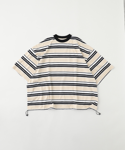 セール】is-ness / イズネス BALLOON BORDER T-SHIRT（Tシャツ