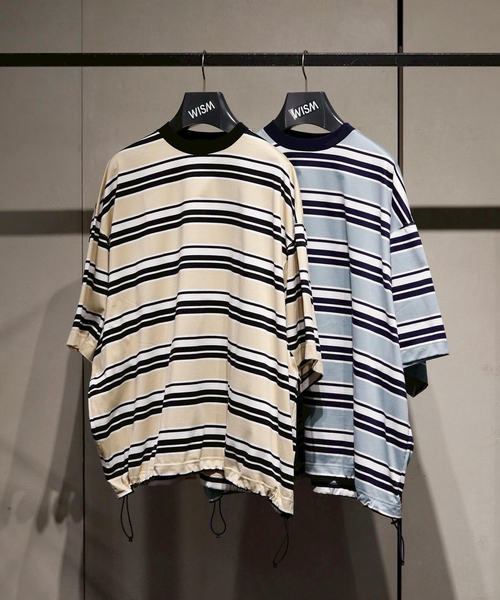 セール】is-ness / イズネス BALLOON BORDER T-SHIRT（Tシャツ