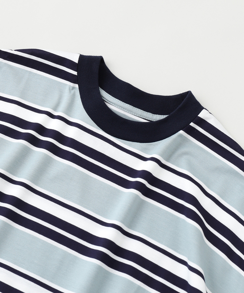 is-ness(イズネス)の「is-ness / イズネス BALLOON BORDER T-SHIRT(Tシャツ/カットソー・メンズ・ブルー/ベージュ・MEDIUM/LARGE)」の8枚目の写真