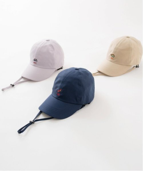 and D. petit main(アンドディープティマイン)の「コード付き刺繍CAP(キャップ・キッズ・ベージュ/ネイビー/ラベンダー・54cm/56cm)」の7枚目の写真