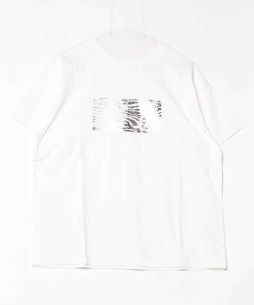 セール】綿天竺オーバーサイズ柄箔Tシャツ（Tシャツ/カットソー