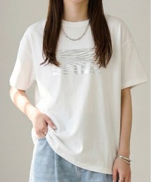 綿天竺/オーバーサイズ/箔プリントTシャツ