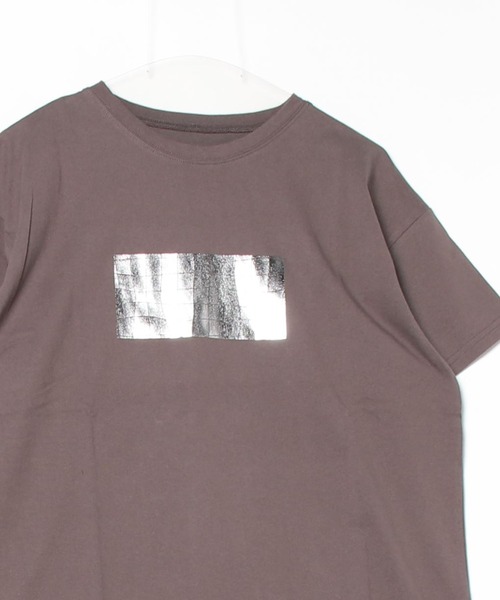 Per sist ence(パーシエンス)の「綿天竺/オーバーサイズ/箔プリントTシャツ(Tシャツ/カットソー・レディース・ホワイト系3/ホワイト系1/ホワイト系2/グレー系2/グレー系3/グレー系1・ONE SIZE)」の13枚目の写真