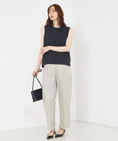 qualite（カリテ）の「コクーンノースリーブ/夏服/オフィスカジュアル/ノースリーブトップス（タンクトップ・レディース・オフホワイト/ネイビー/ブラック・フリー）」の17枚目の写真