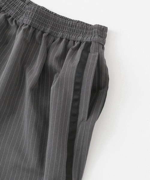 glamb 新品　ストライプ　ネイビー　パンツ 楽天市場】glamb グラム Poly pants ポリーパンツ グレー