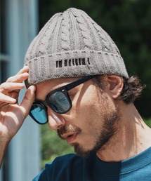 felkod（フィルコッド）の「mko12920- Barcode Embroidery Cable Knit Cap ケーブルニットキャップ（ニットキャップ/ビーニー）」