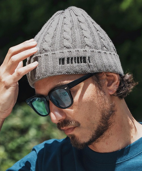 felkod(フィルコッド)の「mko12920- Barcode Embroidery Cable Knit Cap ケーブルニットキャップ(ニットキャップ/ビーニー・メンズ・ピンク系その他/グレー/ブラック×ピンク/ブラック×ホワイト・FREE)」の6枚目の写真