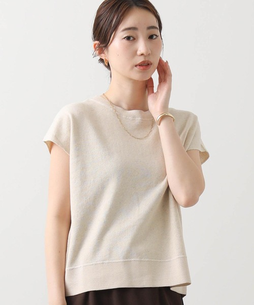 Gready Brilliant（グレディブリリアン）の「ＬＵリネン裏毛フレンチカットソー（Tシャツ/カットソー・レディース・ライトベージュ/トップグレー・38）」の2枚目の写真